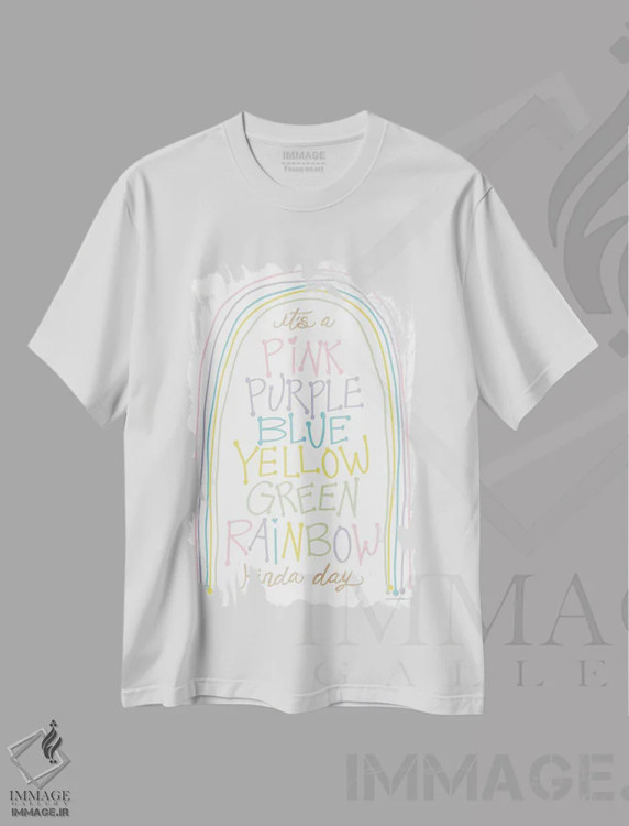 تیشرت سفید طرح دار روز رنگین کمانی، تزئینی اثر کندون کریشنز | فروشگاه ایماژ