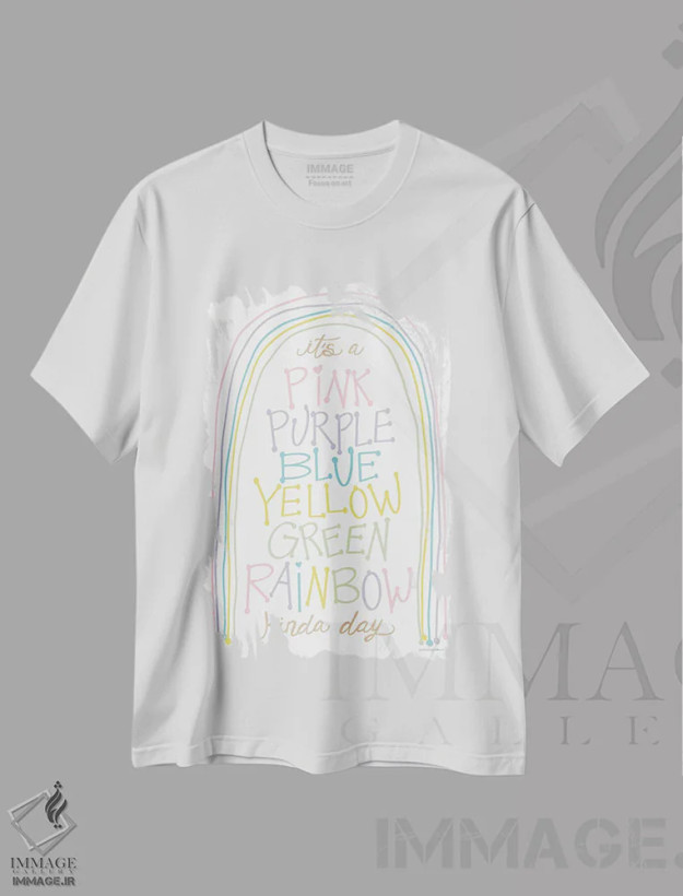 تیشرت سفید طرح دار روز رنگین کمانی، تزئینی اثر کندون کریشنز | فروشگاه ایماژ