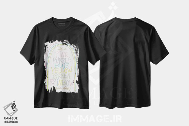 تیشرت مشکی طرح دار روز رنگین کمانی، تزئینی اثر کندون کریشنز | immage.ir