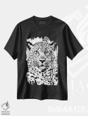 تیشرت مشکی طرح دار یوزپلنگ شیطون، هنر تزئینی سیاه و سفید اثر کندون کریشنز | immage.ir