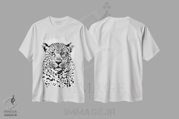 تیشرت سفید طرح دار یوزپلنگ شیطون، هنر تزئینی سیاه و سفید اثر کندون کریشنز | فروشگاه ایماژ