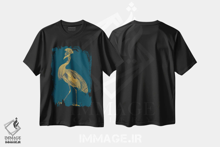 تیشرت مشکی طرح دار درنای زراندود، دکور ساحلی اثر کندون کریشنز | immage.ir