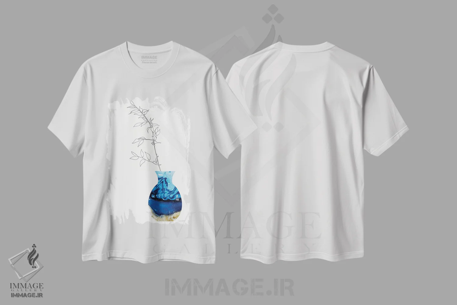 تیشرت سفید طرح دار پروژه سرامیکی دخترم، آبستره اثر کندون کریشنز | immage.ir