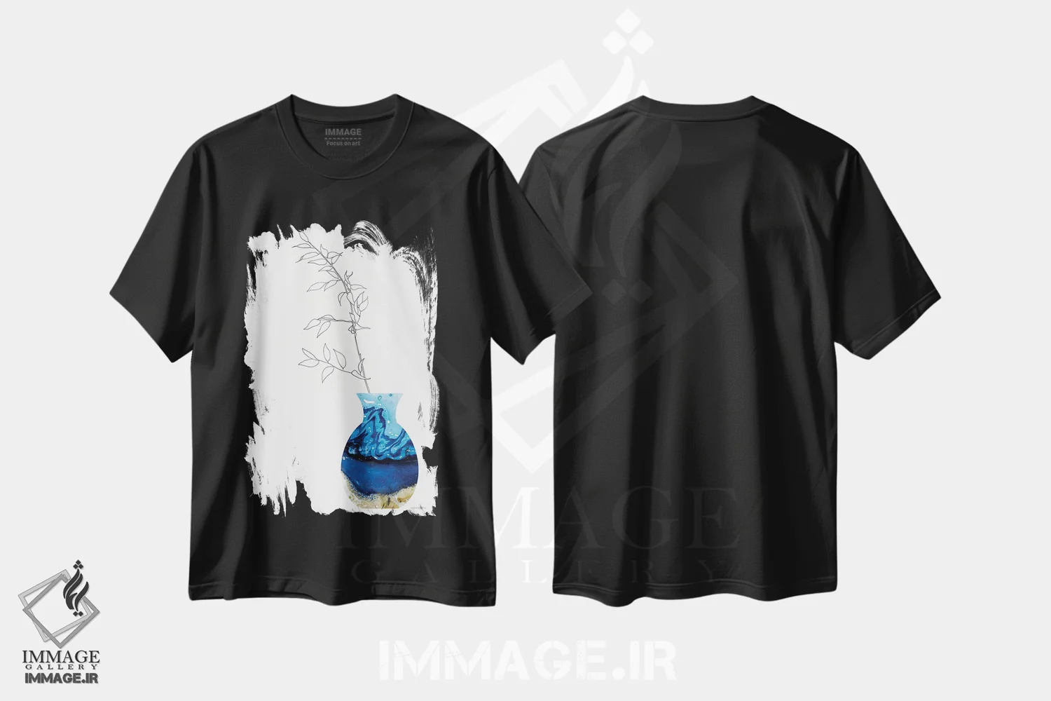 تیشرت مشکی طرح دار پروژه سرامیکی دخترم، آبستره اثر کندون کریشنز | فروشگاه ایماژ