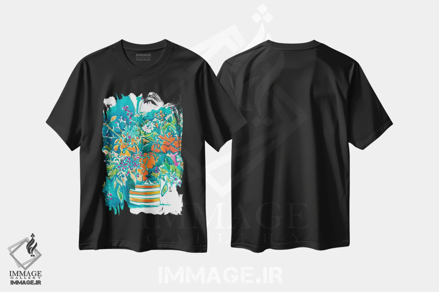 تیشرت مشکی طرح دار رنگ های درخشان تابستان، آبستره اثر کندون کریشنز | immage.ir