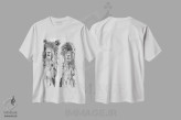 تیشرت سفید طرح دار آلپاکا و شانه، دکور کلبه و لژ اثر کندون کریشنز | فروشگاه ایماژ