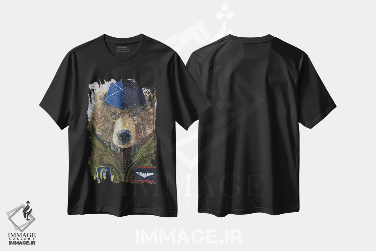 تیشرت مشکی طرح دار خرس خلبان ۲، دکور کلبه و لژ اثر کندون کریشنز | immage.ir