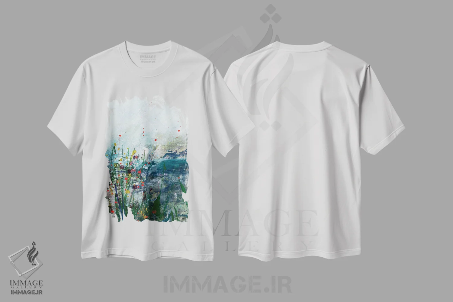 تیشرت سفید طرح دار پیاده روی آرامش ۱۷ اثر کتی مورتون استنیون | فروشگاه ایماژ