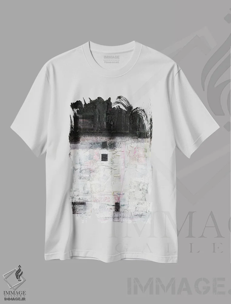 تیشرت سفید طرح دار لبه سکوت اثر کتی مورتون استنیون | فروشگاه ایماژ