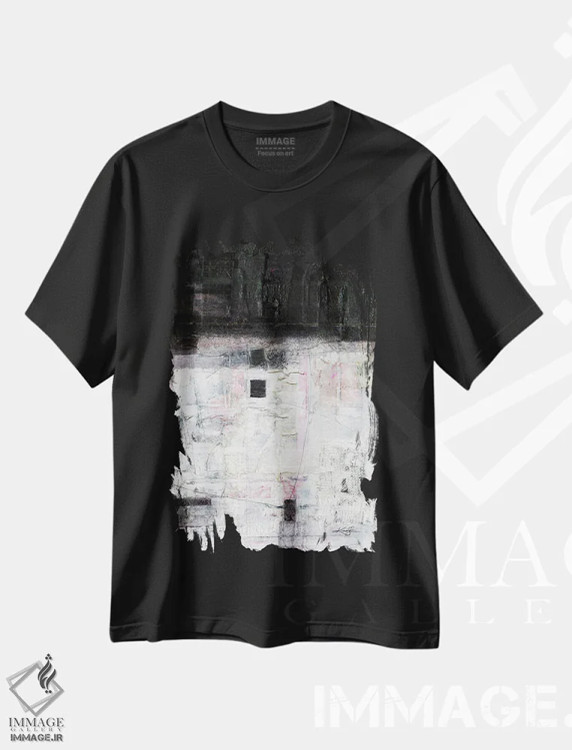 تیشرت مشکی طرح دار لبه سکوت اثر کتی مورتون استنیون | immage.ir