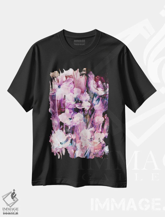تیشرت مشکی طرح دار زیبایی الهی، هنر فاخر معاصر اثر کتی مورتون استنیون | فروشگاه ایماژ