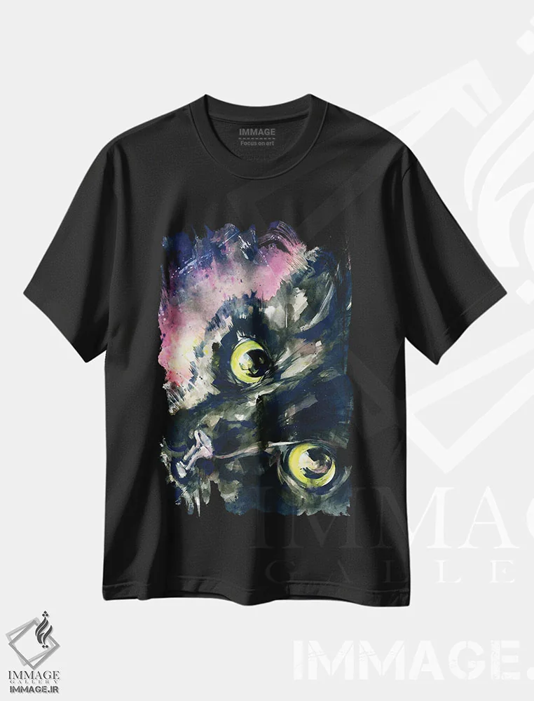 تیشرت مشکی طرح دار یواشکی نگاه کردن، دکور معاصر اثر کتی مورتون استنیون | فروشگاه ایماژ