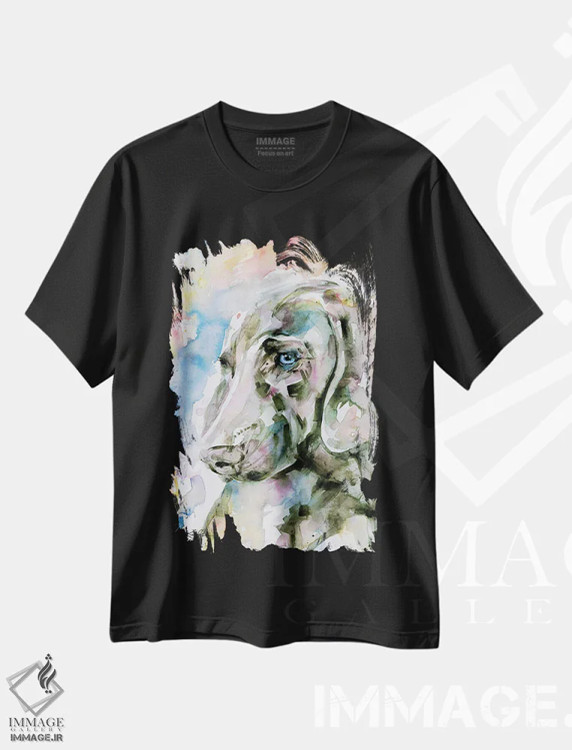 تیشرت مشکی طرح دار چشمان آبی، مدیوم اثر کتی مورتون استنیون | immage.ir