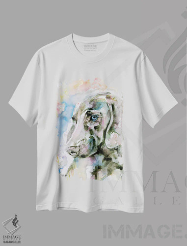 تیشرت سفید طرح دار چشمان آبی، مدیوم اثر کتی مورتون استنیون | فروشگاه ایماژ