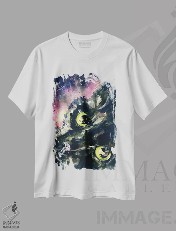 تیشرت سفید طرح دار یواشکی نگاه کردن، دکور معاصر اثر کتی مورتون استنیون | immage.ir