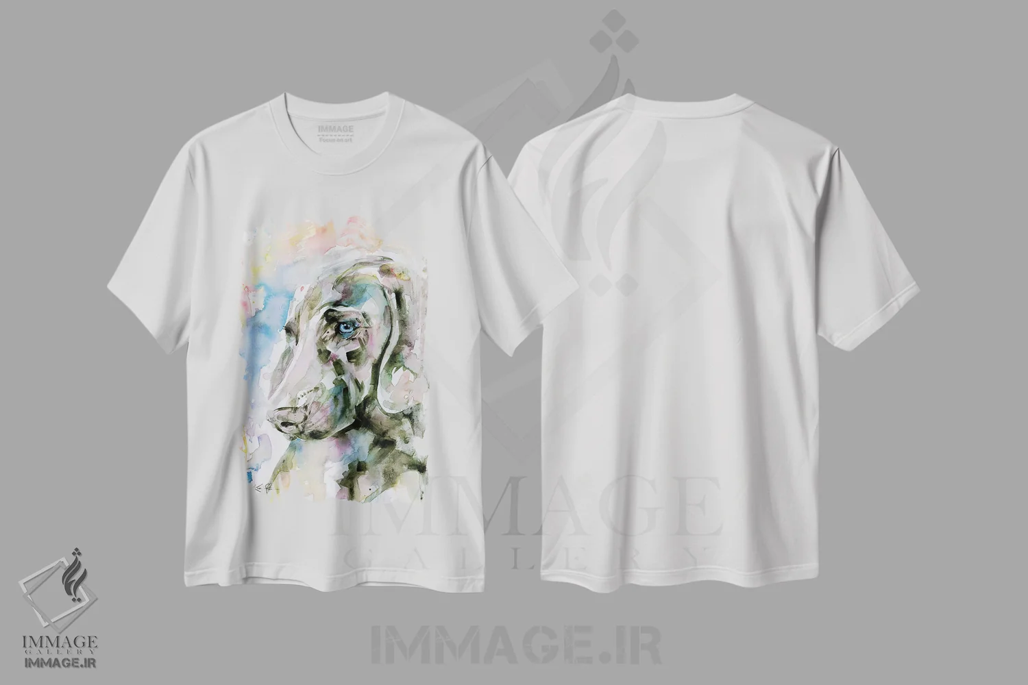 تیشرت سفید طرح دار چشمان آبی، مدیوم اثر کتی مورتون استنیون | فروشگاه ایماژ