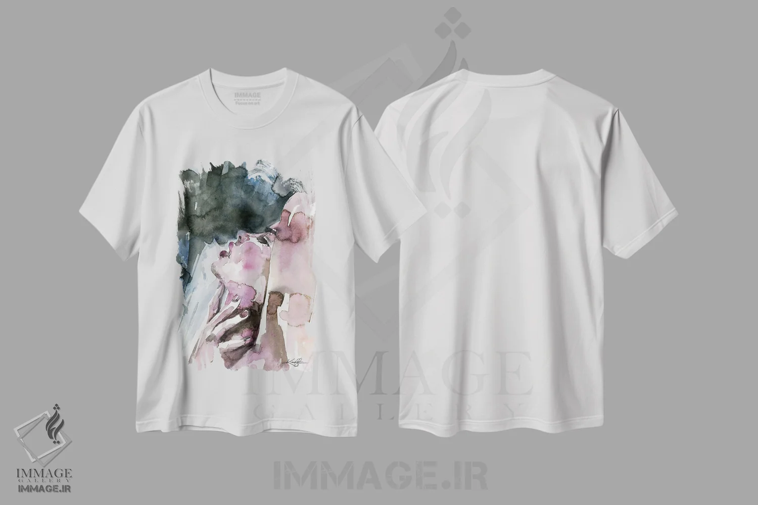 تیشرت سفید طرح دار لحظه ای حسی، آبستره اثر کتی مورتون استنیون | فروشگاه ایماژ