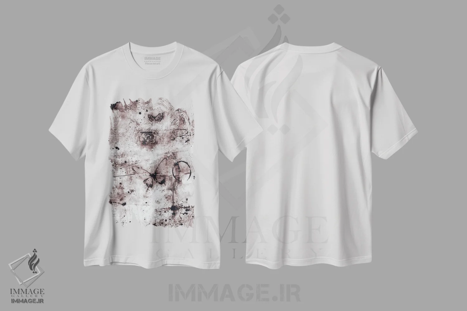 تیشرت سفید طرح دار ملودی تأمل پنجم-سوم، هنر فاخر معاصر اثر کتی مورتون استنیون | immage.ir