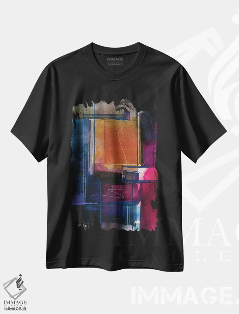 تیشرت مشکی طرح دار سرگردانی عرفانی هشتم اثر کتی مورتون استنیون | فروشگاه ایماژ