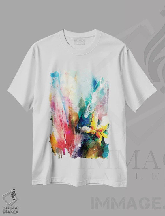 تیشرت سفید طرح دار گل زرد اثر کتی مورتون استنیون | فروشگاه ایماژ