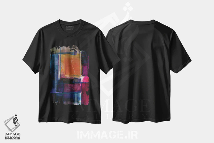 تیشرت مشکی طرح دار سرگردانی عرفانی هشتم اثر کتی مورتون استنیون | فروشگاه ایماژ