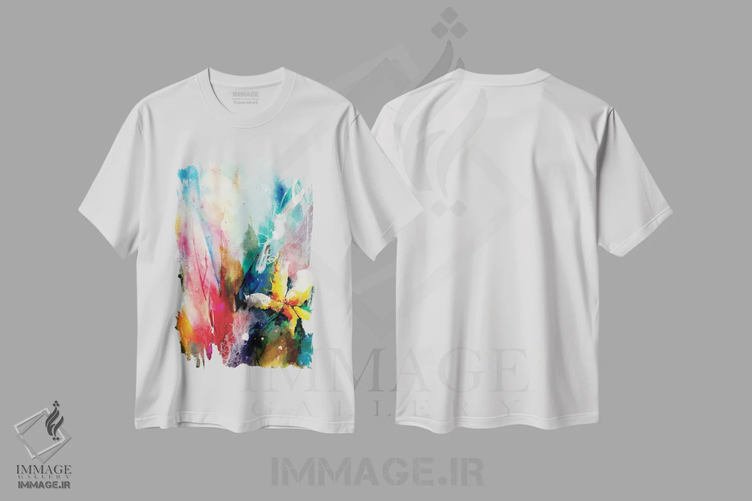 تیشرت سفید طرح دار گل زرد اثر کتی مورتون استنیون | فروشگاه ایماژ