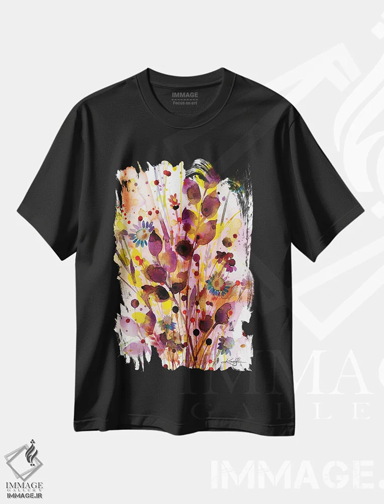تیشرت مشکی طرح دار شادی پاییزی III، دکور معاصر اثر کتی مورتون استنیون | فروشگاه ایماژ