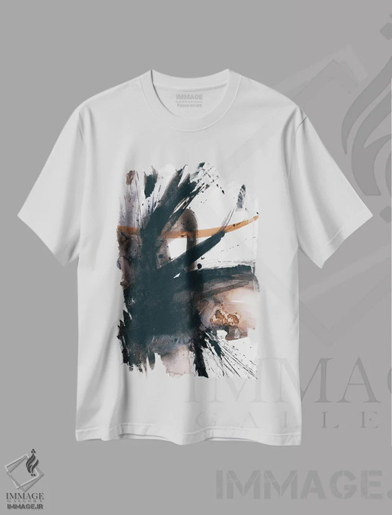 تیشرت سفید طرح دار درون نگری V اثر کتی مورتون استنیون | immage.ir