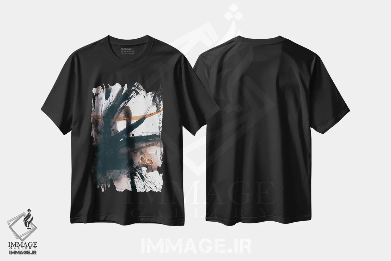 تیشرت مشکی طرح دار درون نگری V اثر کتی مورتون استنیون | فروشگاه ایماژ