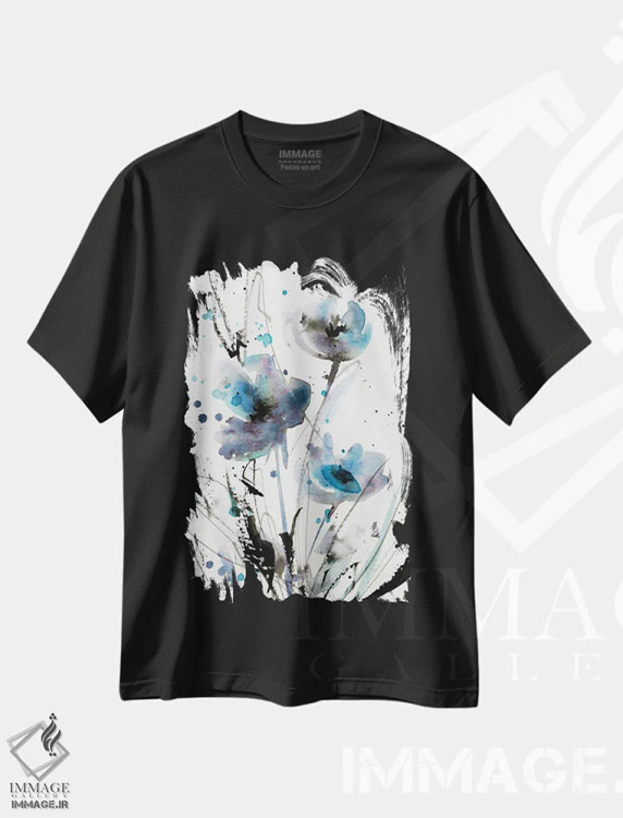 تیشرت مشکی طرح دار برداشت های کوچک III، آبستره اثر کتی مورتون استنیون | فروشگاه ایماژ