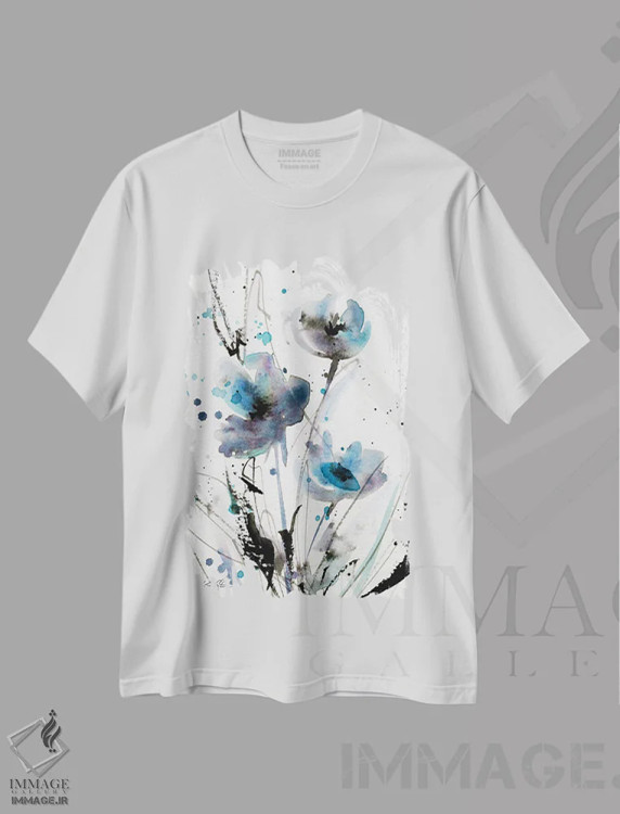تیشرت سفید طرح دار برداشت های کوچک III، آبستره اثر کتی مورتون استنیون | immage.ir