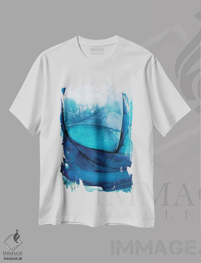 تیشرت سفید طرح دار لحظات اثیری III، آبستره اثر کتی مورتون استنیون | immage.ir