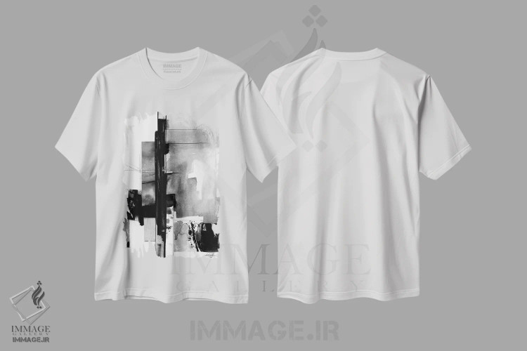 تیشرت سفید طرح دار داستان های انتزاعی ۵-۳ اثر کتی مورتون استنیون | immage.ir