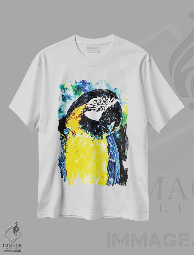 تیشرت سفید طرح دار بابا، تزئینی اثر کتی مورتون استنیون | immage.ir