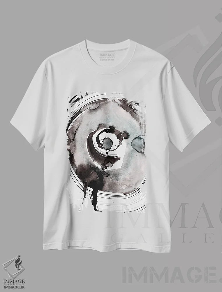 تیشرت سفید طرح دار سفرهای انتزاعی بیست ودوم-دوم اثر کتی مورتون استنیون | فروشگاه ایماژ