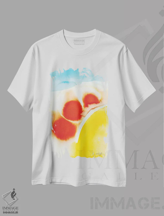 تیشرت سفید طرح دار آواز رنگ شماره ۳ اثر کتی مورتون استنیون | immage.ir