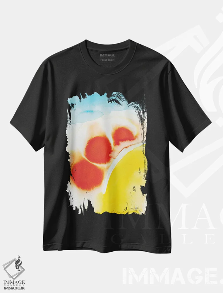 تیشرت مشکی طرح دار آواز رنگ شماره ۳ اثر کتی مورتون استنیون | فروشگاه ایماژ