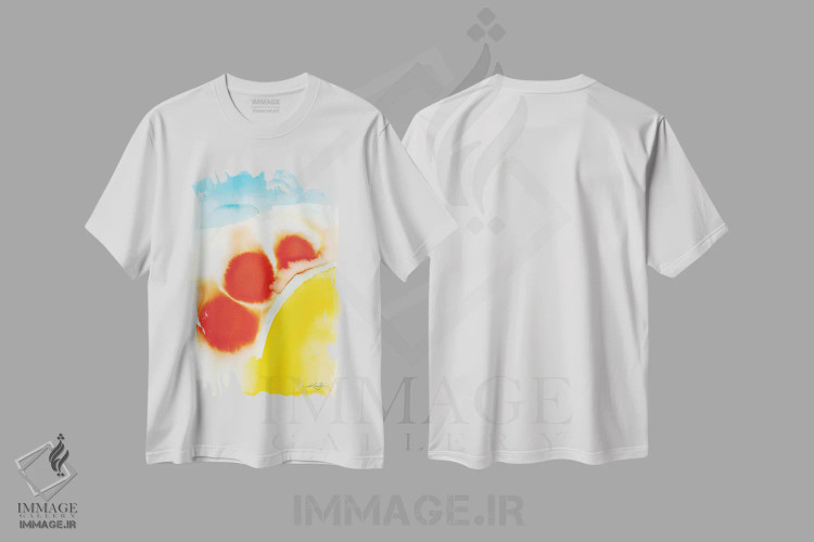 تیشرت سفید طرح دار آواز رنگ شماره ۳ اثر کتی مورتون استنیون | immage.ir