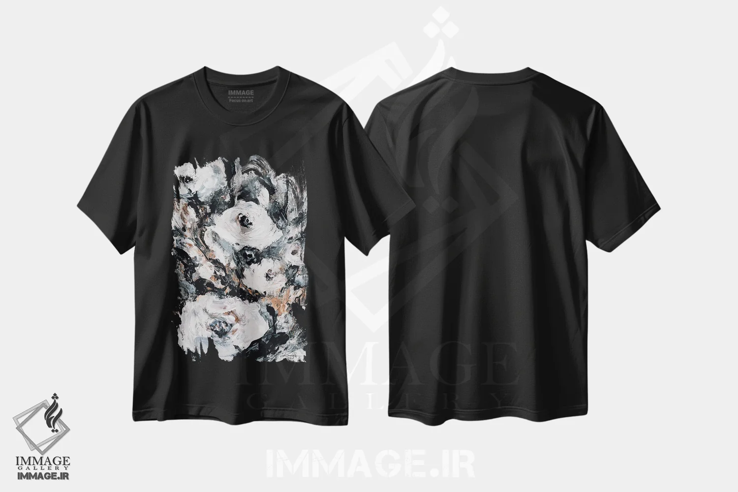 تیشرت مشکی طرح دار عشق باقی می ماند دوم-دوم، هنر فاخر معاصر اثر کتی مورتون استنیون | فروشگاه ایماژ