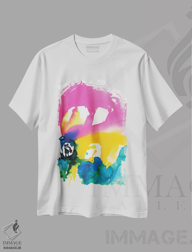 تیشرت سفید طرح دار آواز رنگ شماره ۴ اثر کتی مورتون استنیون | فروشگاه ایماژ