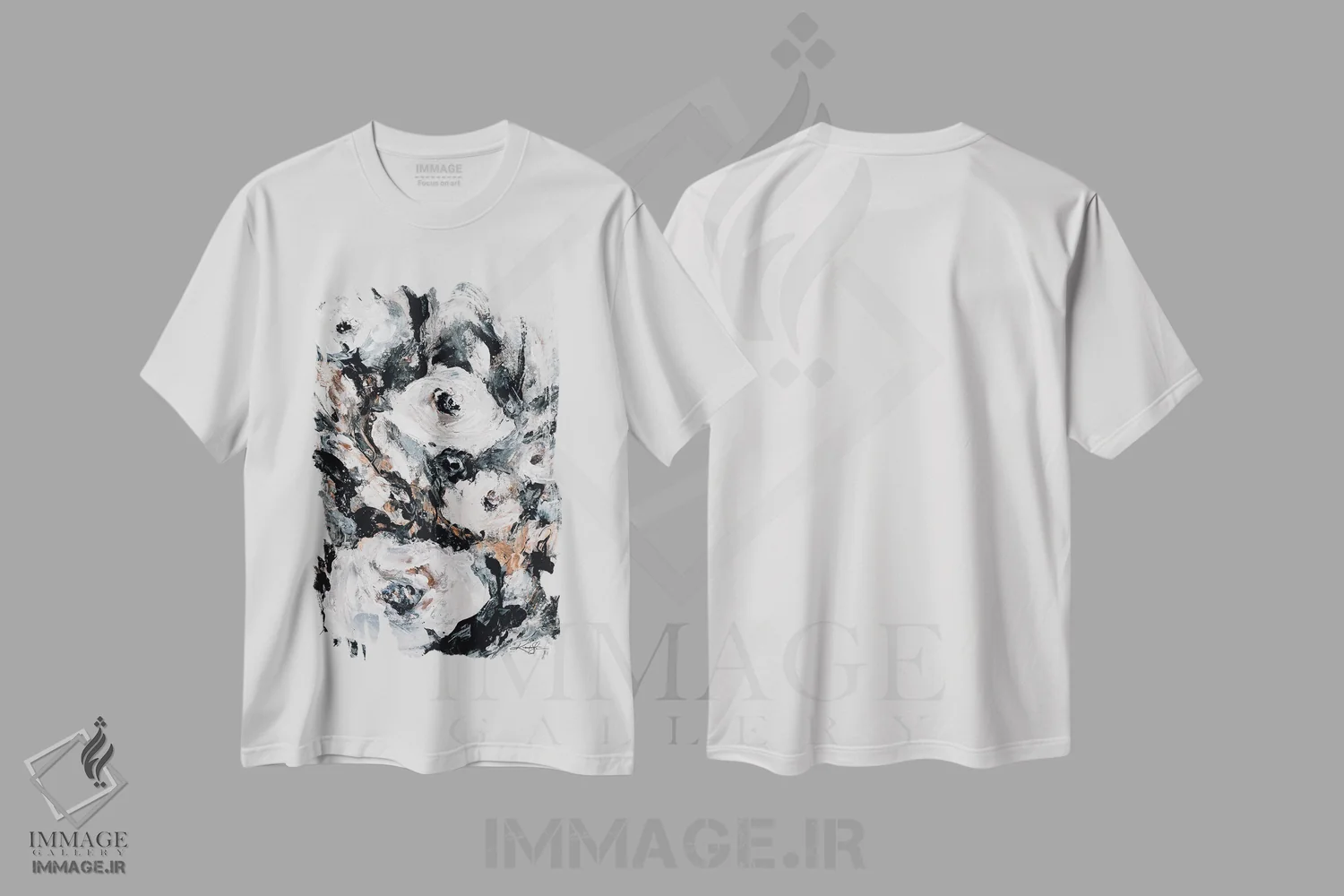 تیشرت سفید طرح دار عشق باقی می ماند دوم-دوم، هنر فاخر معاصر اثر کتی مورتون استنیون | immage.ir
