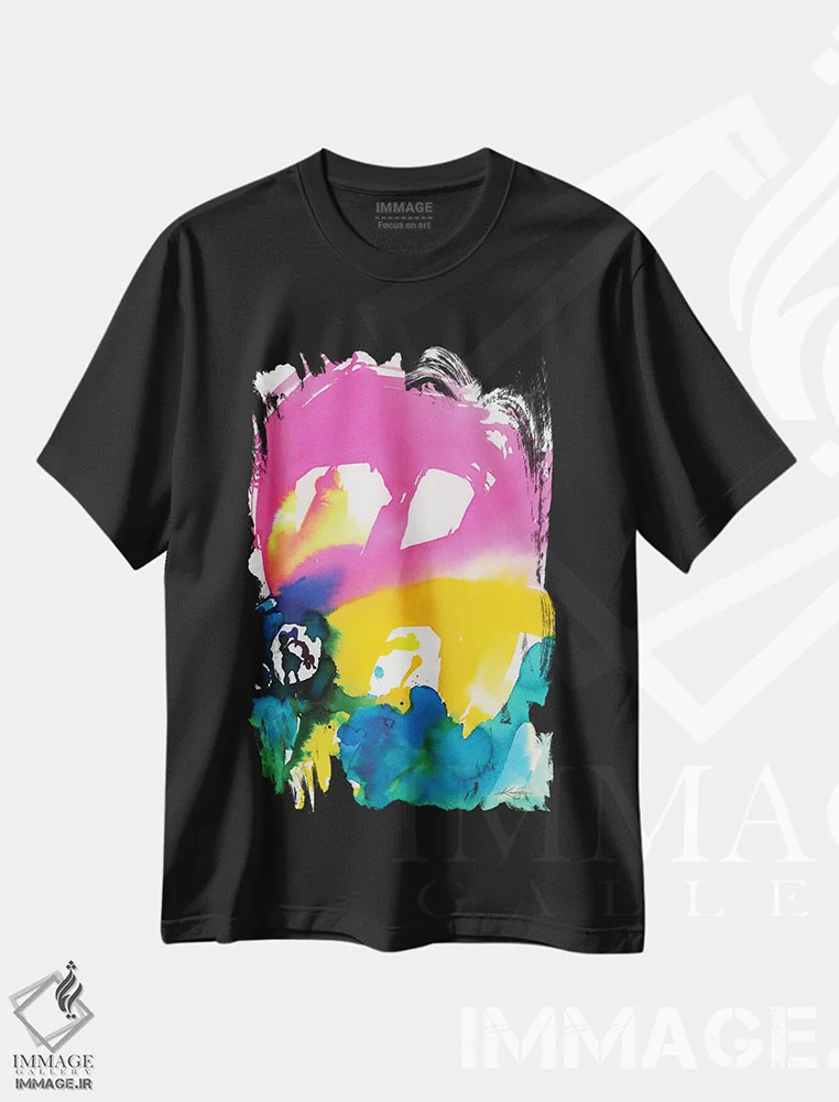 تیشرت مشکی طرح دار آواز رنگ شماره ۴ اثر کتی مورتون استنیون | immage.ir
