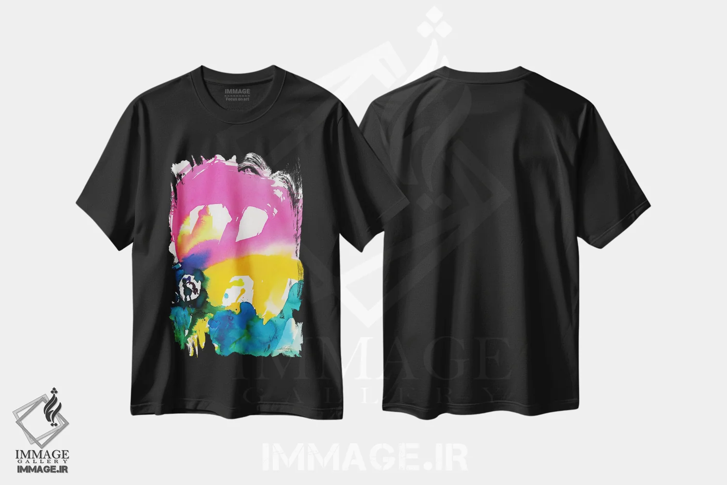 تیشرت مشکی طرح دار آواز رنگ شماره ۴ اثر کتی مورتون استنیون | immage.ir