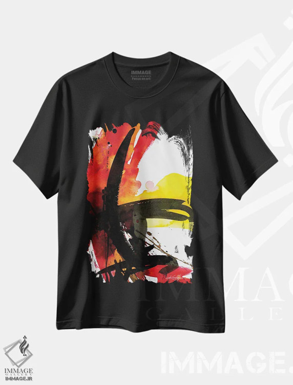 تیشرت مشکی طرح دار احساسات انتزاعی XVII اثر کتی مورتون استنیون | فروشگاه ایماژ