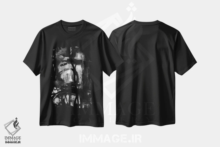 تیشرت مشکی طرح دار گذشت زمان I-II اثر کتی مورتون استنیون | immage.ir