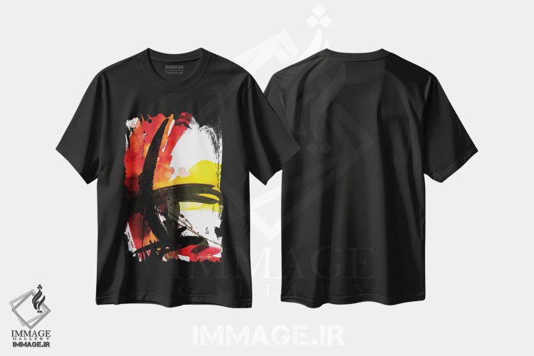 تیشرت مشکی طرح دار احساسات انتزاعی XVII اثر کتی مورتون استنیون | فروشگاه ایماژ