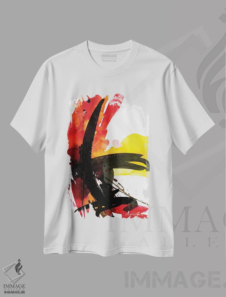 تیشرت سفید طرح دار احساسات انتزاعی XVII اثر کتی مورتون استنیون | immage.ir