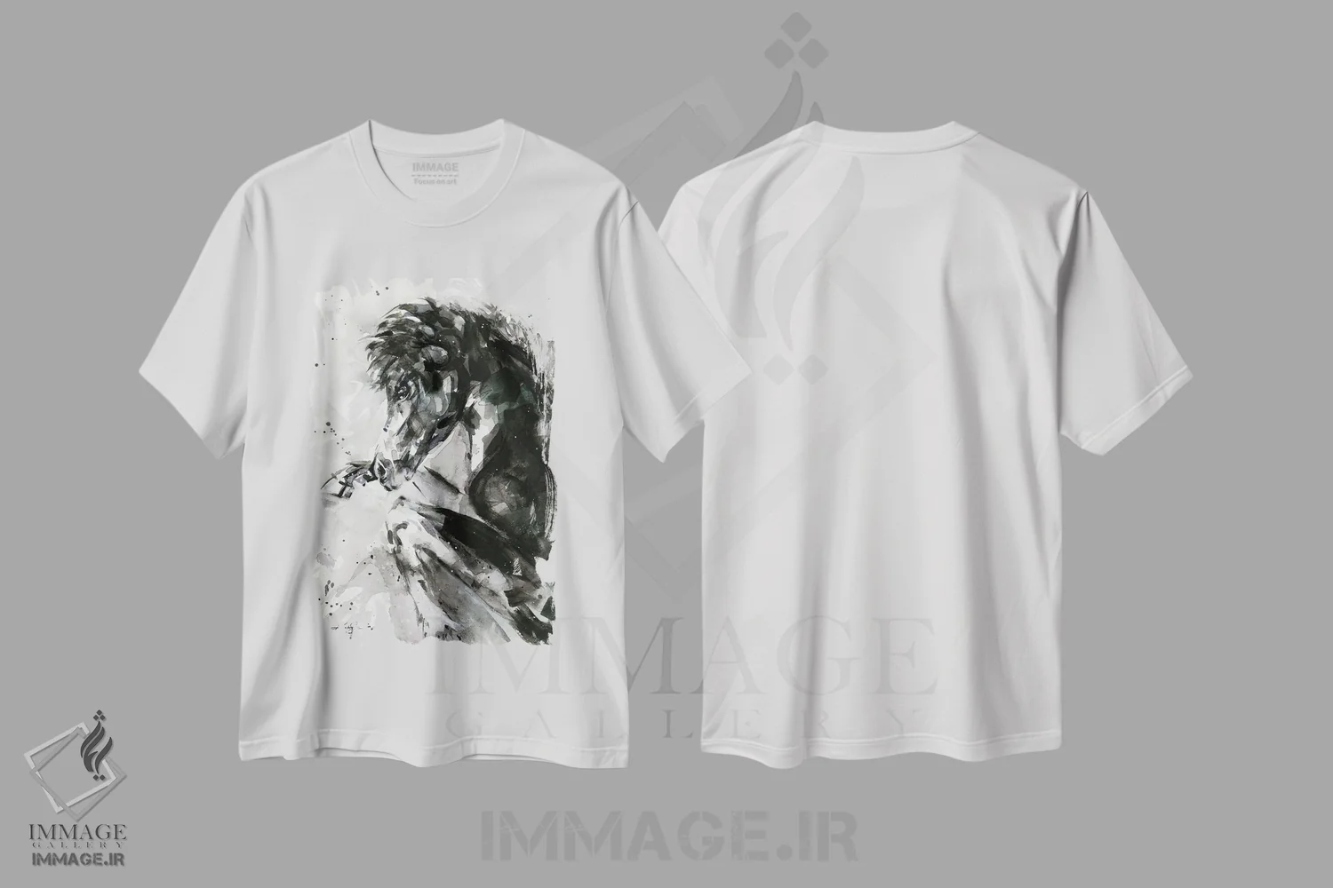 تیشرت سفید طرح دار زیبایی، هنر تزئینی سیاه و سفید اثر کتی مورتون استنیون | immage.ir