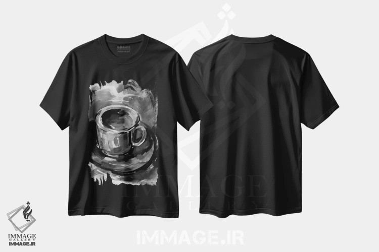 تیشرت مشکی طرح دار رویای قهوه ای I-II، هنر تزئینی سیاه و سفید اثر کتی مورتون استنیون | immage.ir
