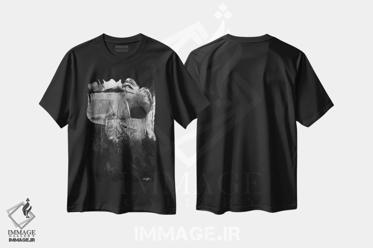 تیشرت مشکی طرح دار سفر به سوی انتزاع XXV-II اثر کتی مورتون استنیون | immage.ir